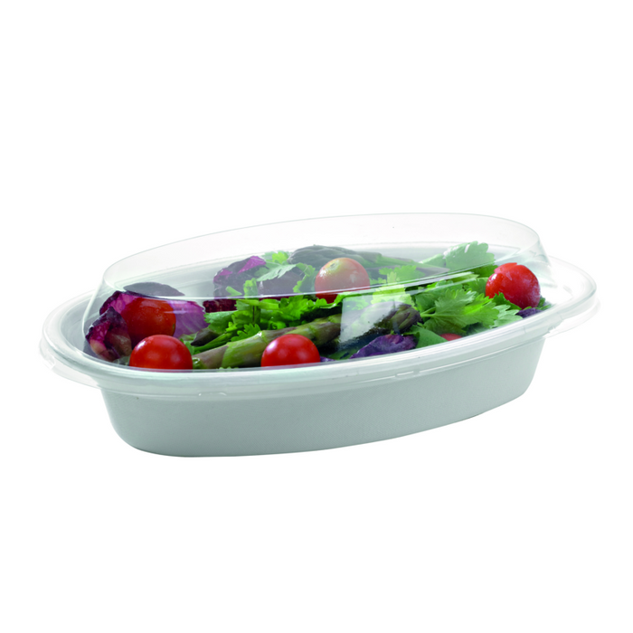 Insalatiera ovale in polpa di canna da zucchero 230x140mm H50mm 700ml