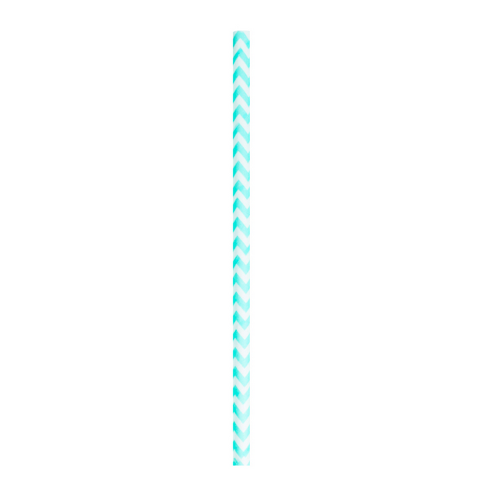 Cannuccia in carta blu turchese, decorazione chevron   H197mm