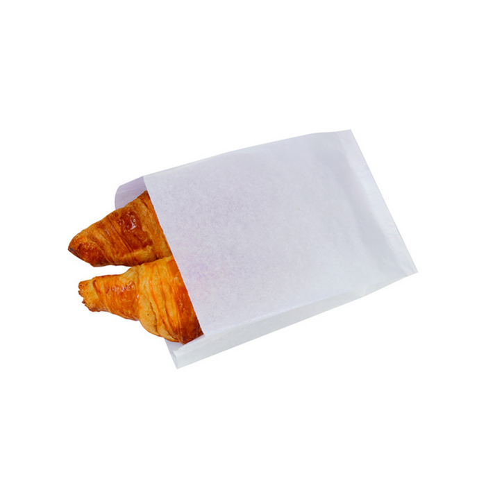 Sacchetto multiuso in carta bianca, decorazione croissant 140x60mm H220mm