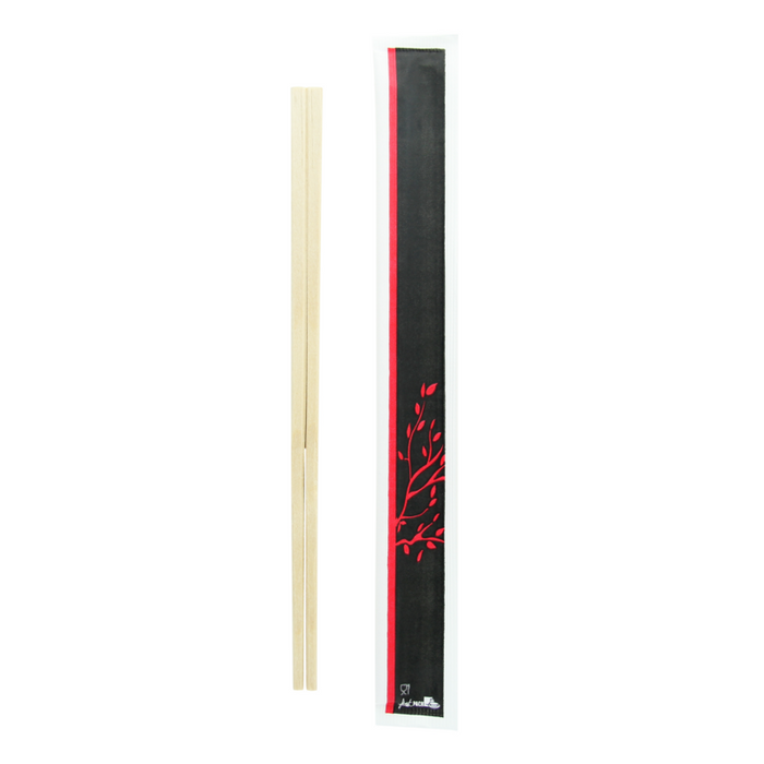 Palillos chinos de madera empaquetados por 2 unidades A203mm - 100Uds