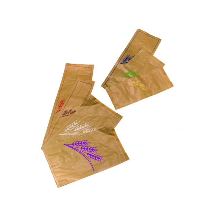 Sacchetto da pane in carta kraft decorazione marrone 120x80mm H490mm