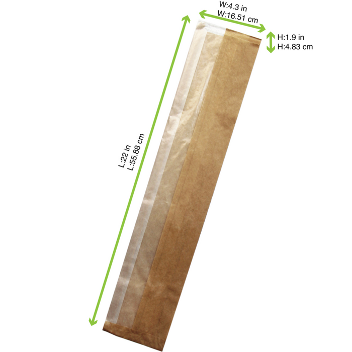Sacchetto sandwich con finestra ecologica (PAP22) 110x40mm H550mm