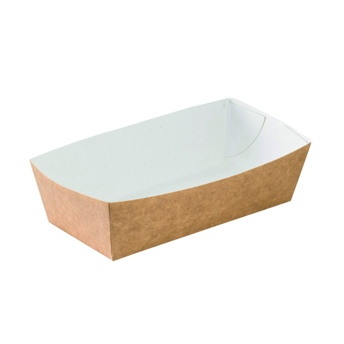 Vaschetta in cartone kraft e interno bianco 140x65mm H42mm 460ml
