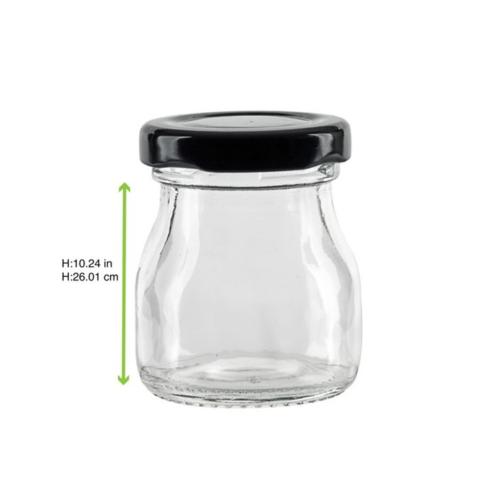 Vasetto in vetro tondo con tappo in alluminio (GL70 + ALU41)  H58mm 50ml