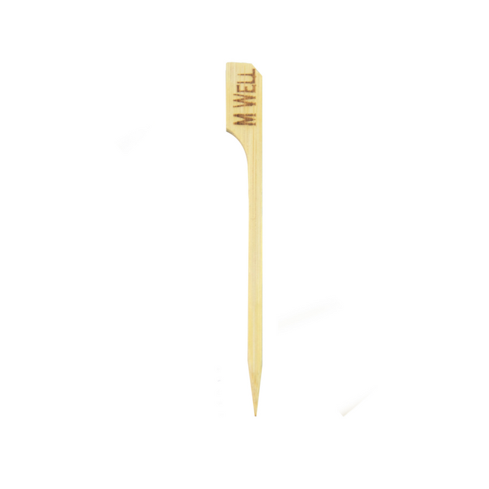 Pincho de bambú Teppo Gushi para carne con inscripción Med Well (muy hecho) 90mm - 100Uds