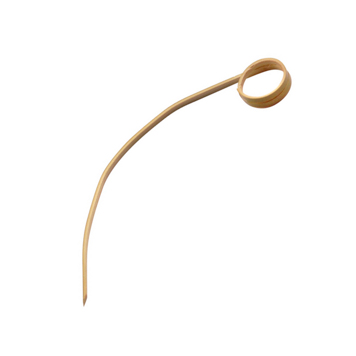 Pincho de bambú curvado con extremo en forma de bucle 110mm - 100Uds