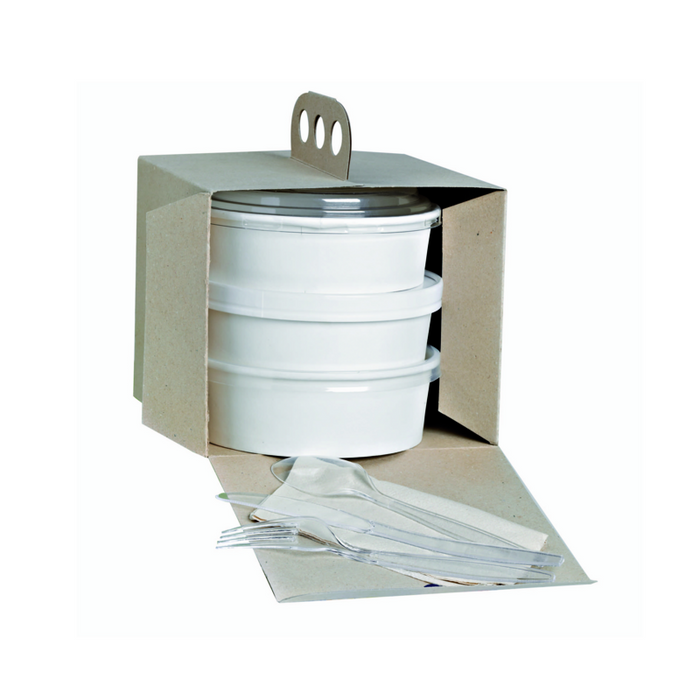 Scatola da asporto "Coup de poing" in cartone kraft kraft 176x176mm H150mm