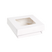 Caja cuadrada de cartón blanco con tapa ventana KRAY 700ml 135x135mm A50mm - 25Uds