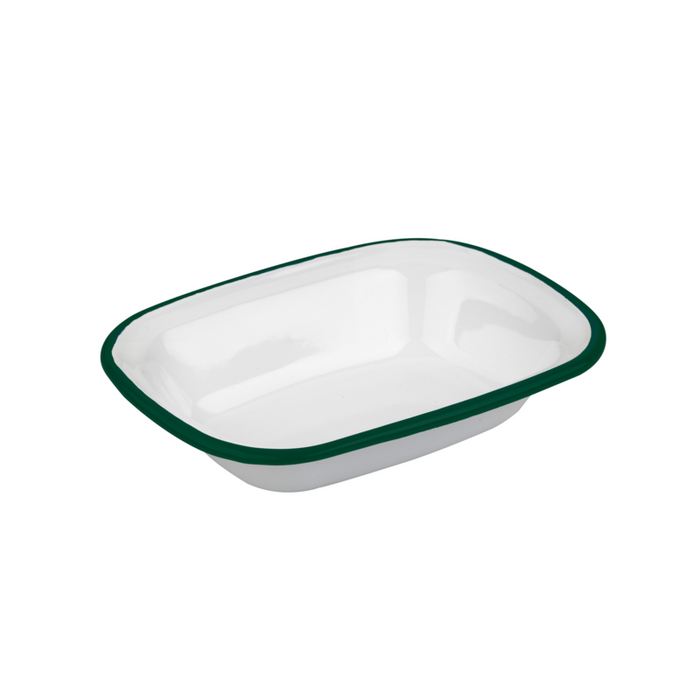 Teglia Enamely smaltata con bordo verde (42) 183x137mm H40mm 350ml