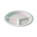 Plato redondo de caña de azúcar blanco con 3 compartimentos Ø262mm A26mm - 50Uds