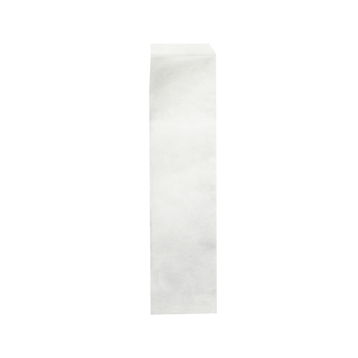 Sacchetto bianco antigrasso in carta bianco aperto su due lati (PAP22) 340x85mm