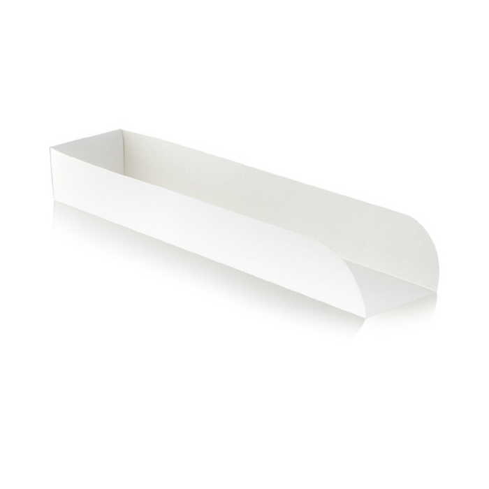 Soporte de cartón blanco de Hot Dog 250x55mm A35mm - 50Uds