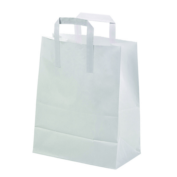 Piccola shopper riciclato in carta bianca 175x90mm H230mm