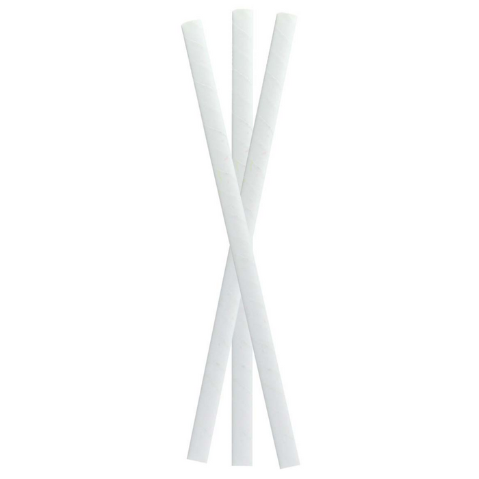 Pajita de papel blanco para batido A197mm - 500Uds