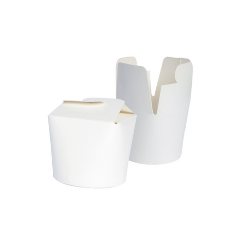 Caja de base redonda de cartón blanco con cierre de mariposa 230ml Ø70mm A59mm - 50Uds