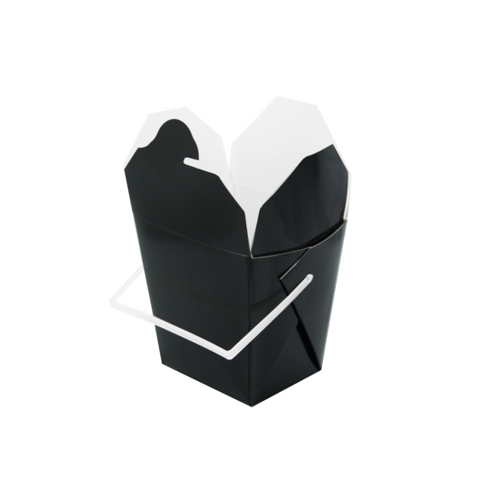 Contenitore quadrato in cartone nero stile orientale, chiusura a incastro 92x74mm H90mm 415ml