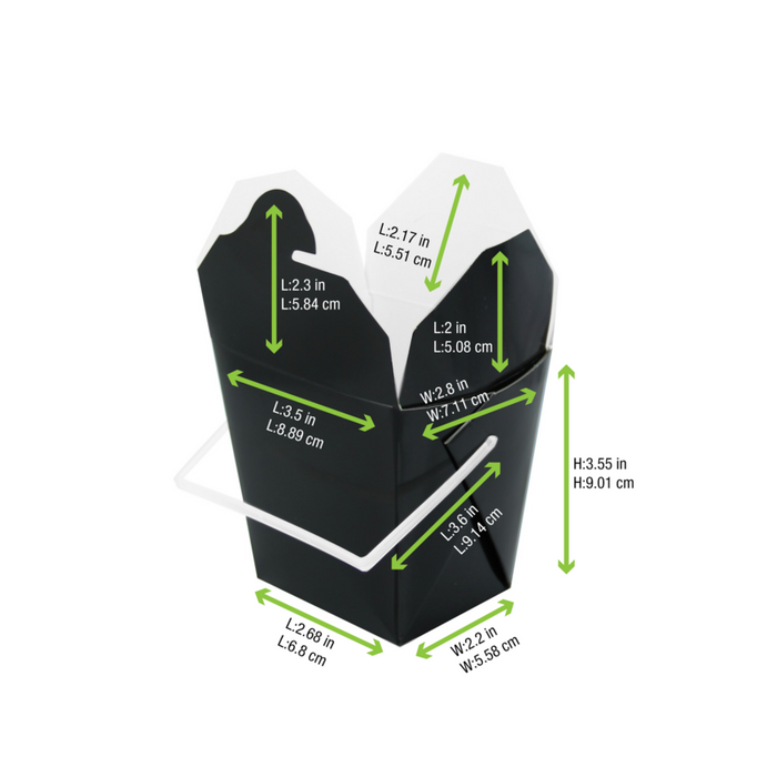 Contenitore quadrato in cartone nero stile orientale, chiusura a incastro 92x74mm H90mm 415ml
