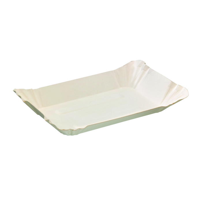 Plato barquilla de cartón blanco 180x120mm A50mm - 250Uds