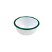 Cuenco de acero esmaltado blanco Enamely con borde verde y plano 300ml Ø115mm A50mm - 12Uds