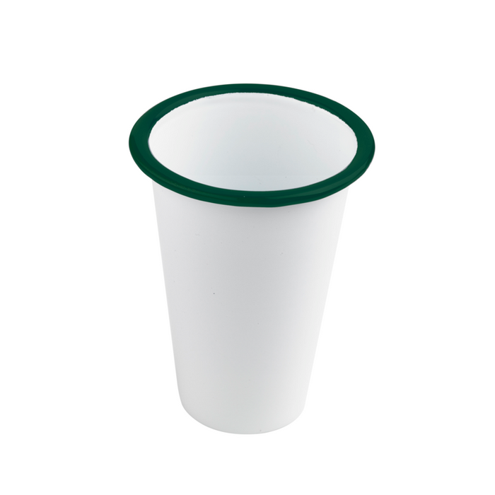 Bicchiere smaltato con bordo verde (42)  H90mm 300ml