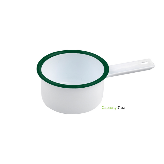 Casseruola smaltata con bordo verde (42)  H47mm 200ml