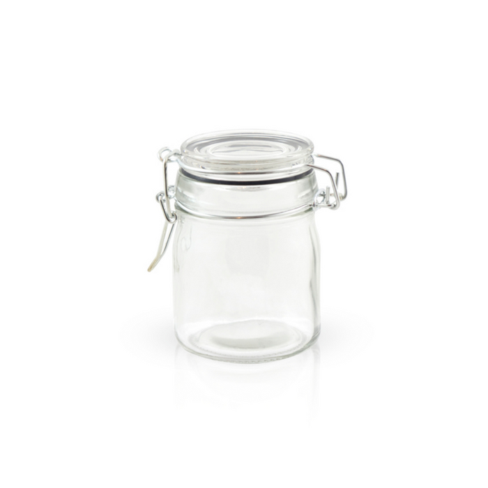 Tarros pequeños de vidrio BOKA con junta silicona negra 150ml A92mm - 12Uds