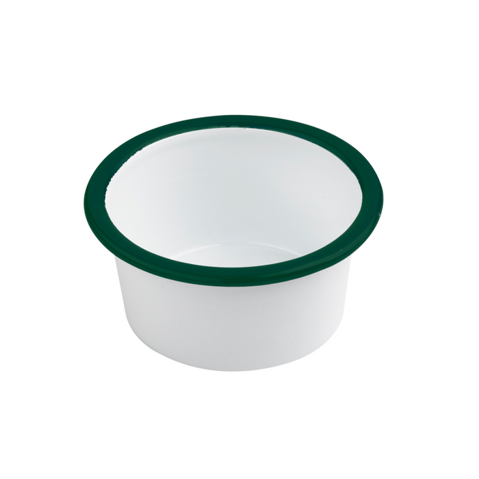 Scodella Enamely smaltata con bordo verde (42)  H45mm 160ml