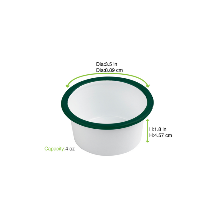 Scodella Enamely smaltata con bordo verde (42)  H45mm 160ml