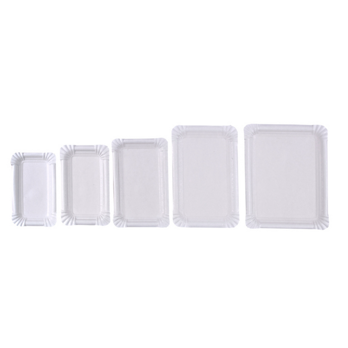 Piatto in cartone bianco 200x160mm
