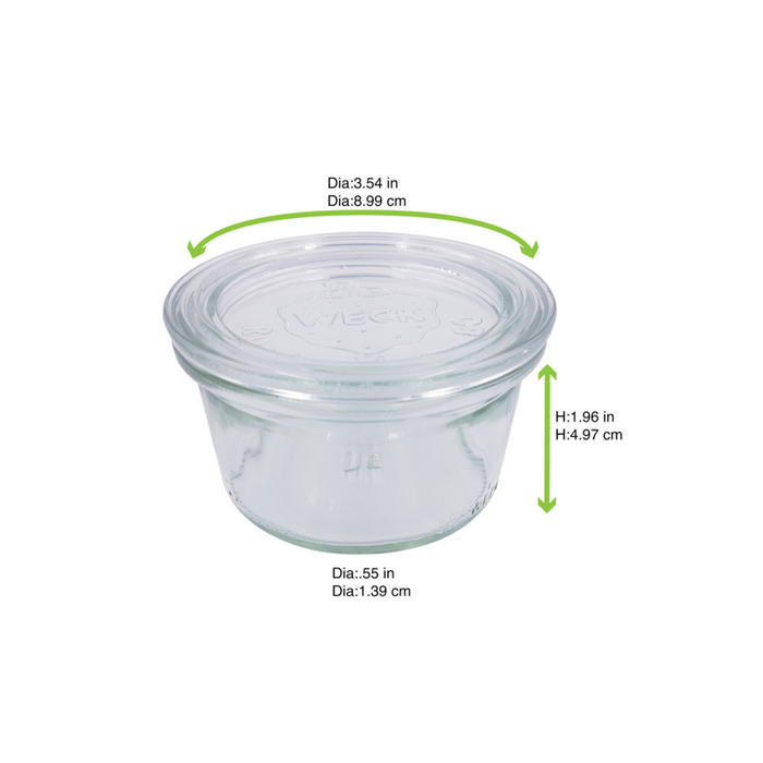 Barattolo Weck in vetro + cop per vasocottura (GL70)  H50mm 165ml