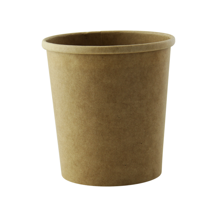 Tarrina de cartón kraft para caliente/frío 490ml Ø97mm A104mm - 50Uds