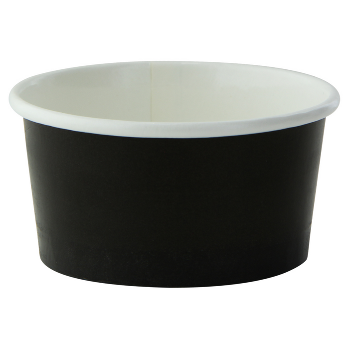 Tarrina de cartón negra para caliente/frío 86ml Ø74mm A39mm - 50Uds