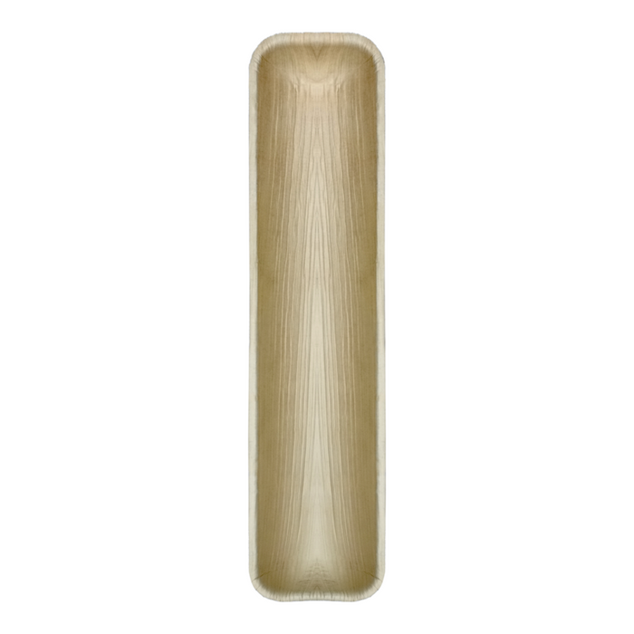 Bandeja rectangular de hoja de palmera 410x90mm A25mm - 25Uds