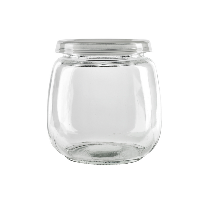Vasetto in vetro tondo con tappo in PP (GL70 + PP5)  H87mm 300ml