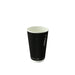Vaso Rippley de cartón corrugado negro de doble pared sin plástico, base agua 230ml A92mm - 25Uds