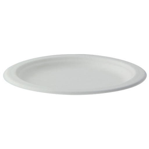 Plato redondo de caña de azúcar blanco Ø215mm - 125Uds