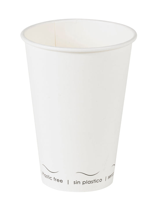 Vaso de cartón blanco Eden sin plástico, Base agua 200ml A91mm - 50Uds