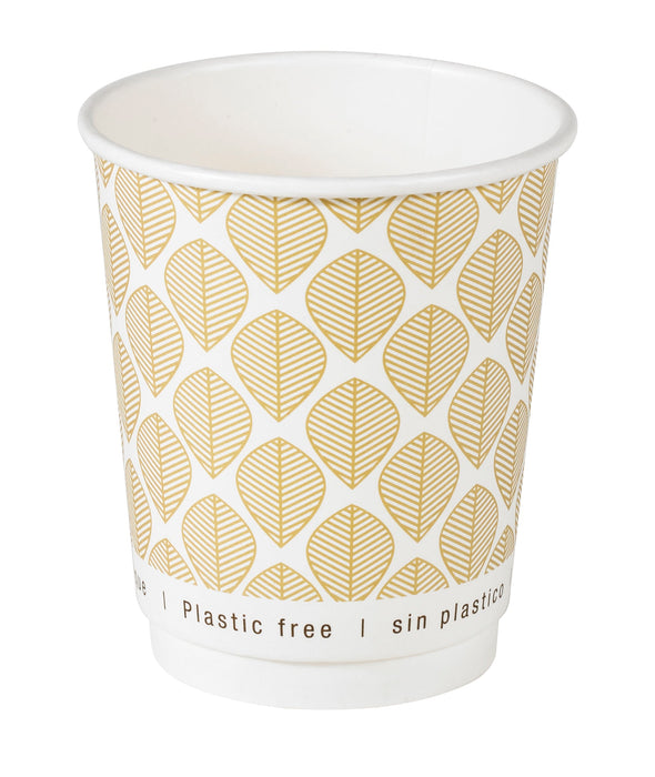 Bicchiere cartone kraft stampato doppia parete plastic-free (PAP20)  H92mm 230ml