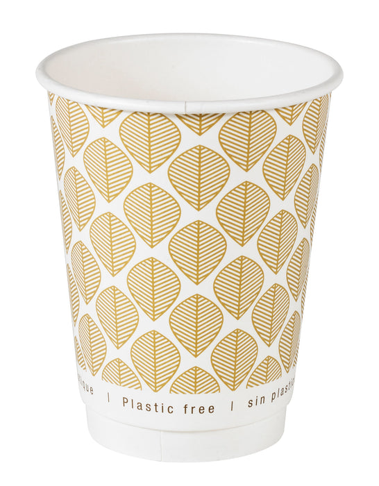 Bicchiere cartone kraft stampato doppia parete plastic-free (PAP20)  H110mm 350ml