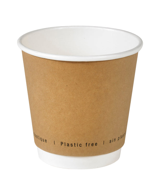 Bicchiere cartone kraft doppia parete plastic-free (PAP20)  H86mm 300ml