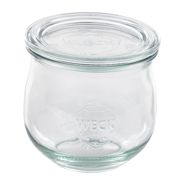 Barattolo Weck con coperchio in vetro incluso, guarnizioni e ganci venduti separatamente (GL70)  H86mm 330ml