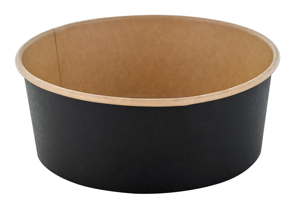 Insalatiera Buckaty in cartone nero e interno kraft antiunto (C/PAP 81)  H65mm 1300ml
