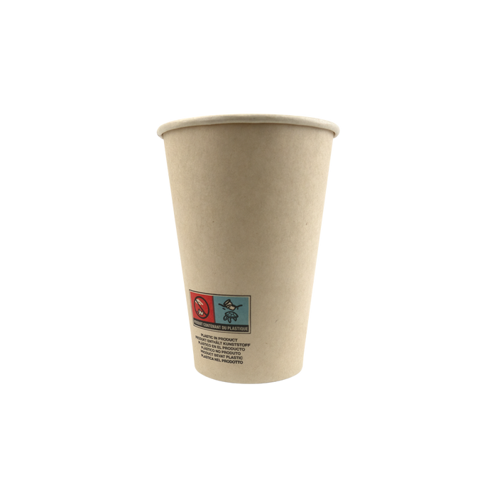 Vaso de cartón de fibra de bambú blanco con laminación PE 230ml A92mm - 50Uds