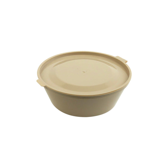 Contenitore beige in PP con coperchio (PP5)  H36mm 180ml