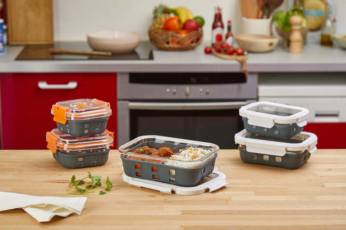 Cook Show Scatola+Copertura trasparente+Protezione in silicone 112x112mm H48mm 310ml