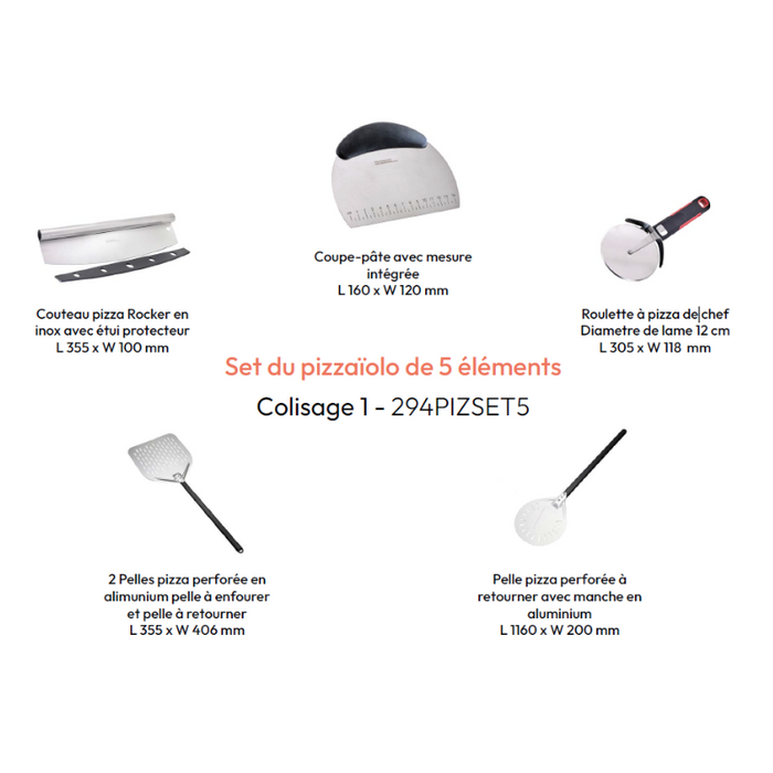 Set da pizza composto da 5 pezzi.