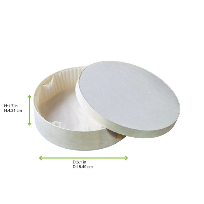 Scatola rotonda in legno misto FSC + carta da forno  H42mm 600ml