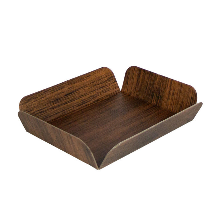 Rettangolo in cartone, decorazione in legno su 2 lati + coperchio pet 152,4x203,2mm H50,8mm