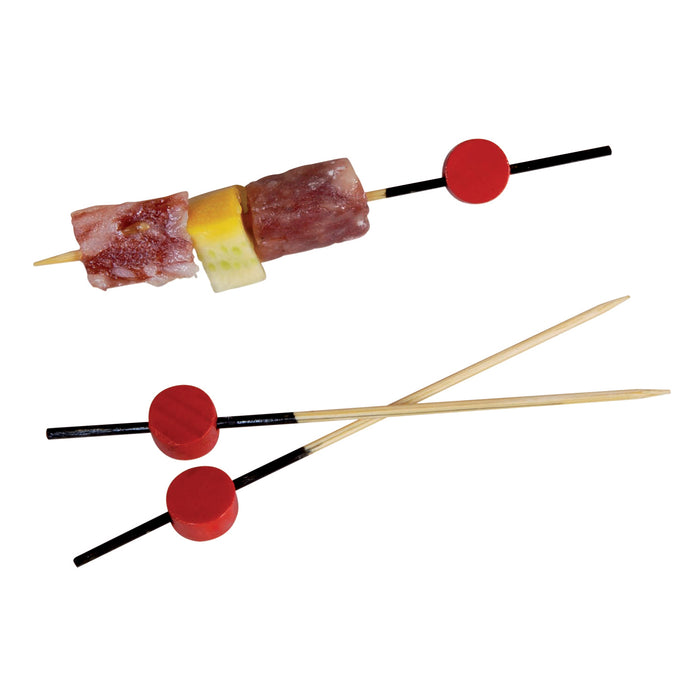 Stecchino Atami in bambù nero con decorazione rossa (FOR50) - H 9 cm - 100 pezzi