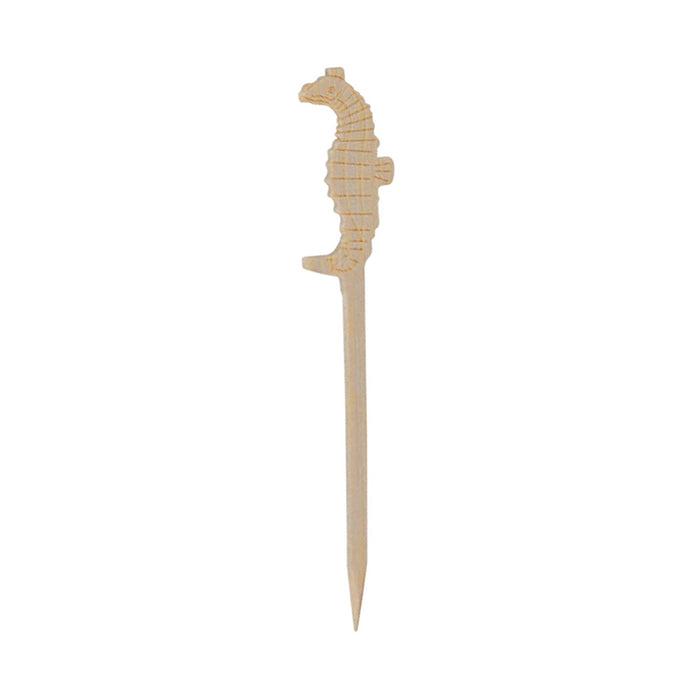 Stecchino Tokai in bambù con cavalluccio marino (FOR50) - H 9 cm - 100 pezzi